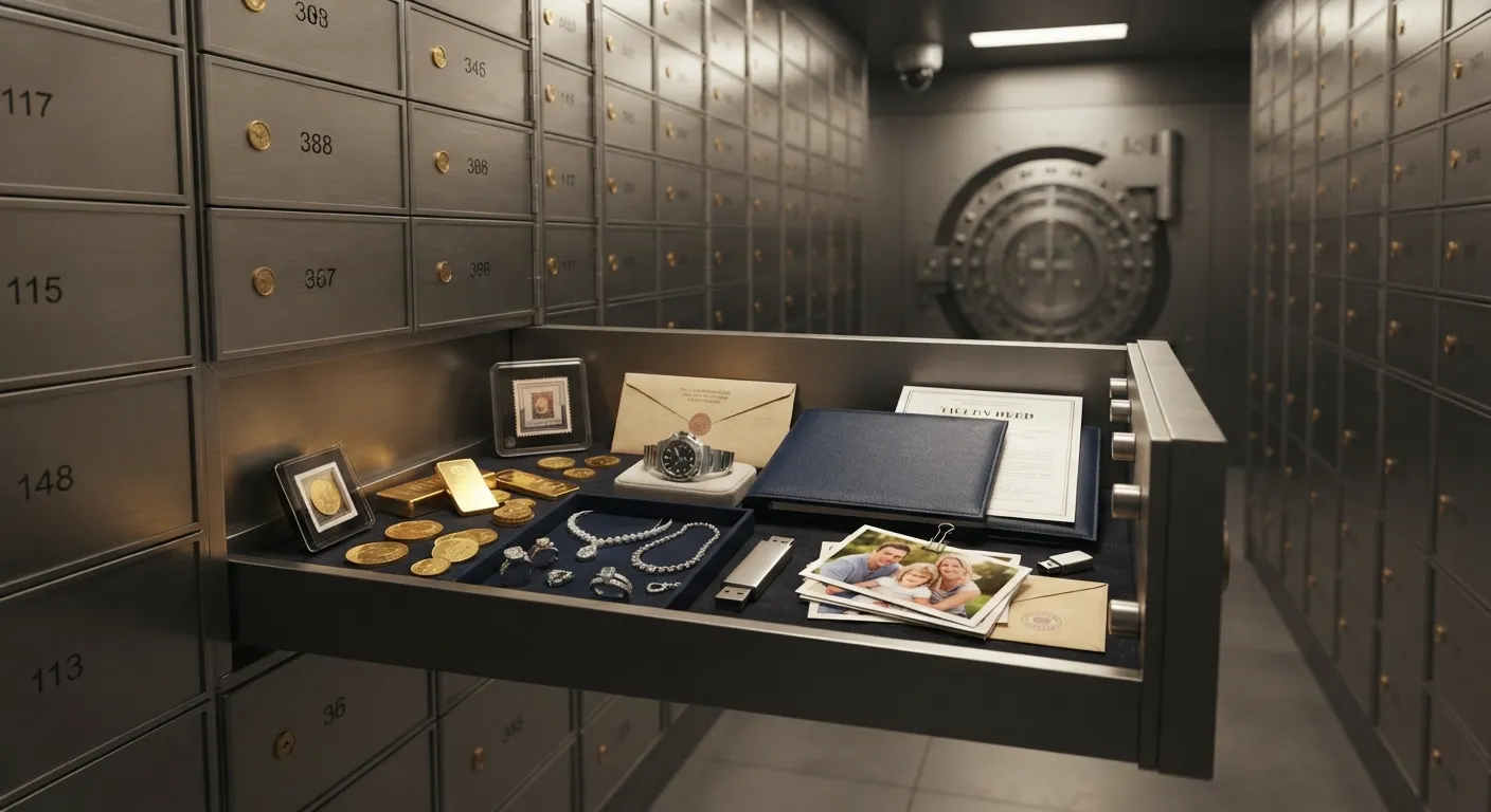 What can you store in a safe deposit box including gold, jewellery, documents and valuables