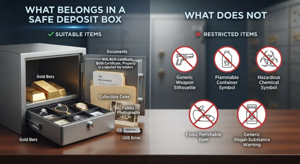Items you can and cannot store in a safe deposit box in the UK