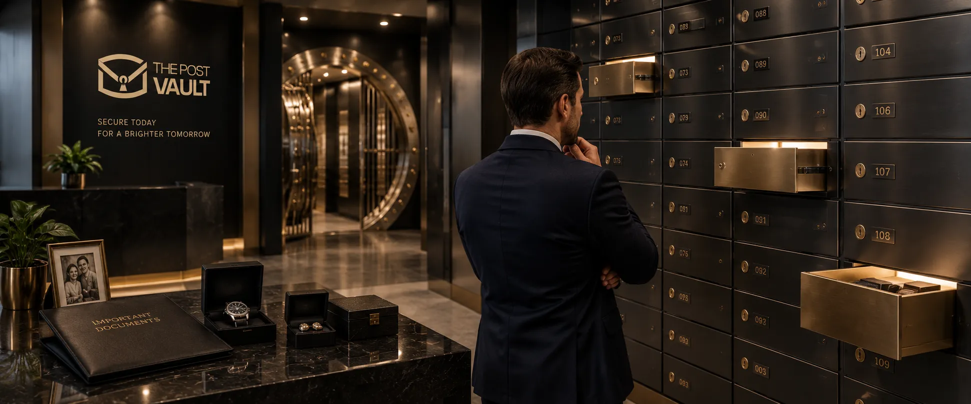 Customer choosing the right safe deposit box size at The Post Vault